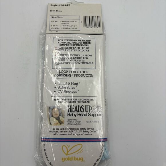 Vtg Gold Bug Navy Blue w White Ruffle Bum Baby Leg-etts Tights New Sz 0-9 Months - Picture 5 of 5